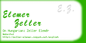 elemer zeller business card