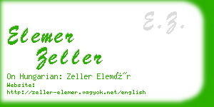 elemer zeller business card